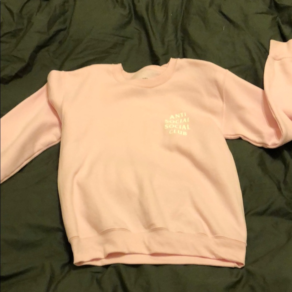 Anti social social club pink sweatshirt